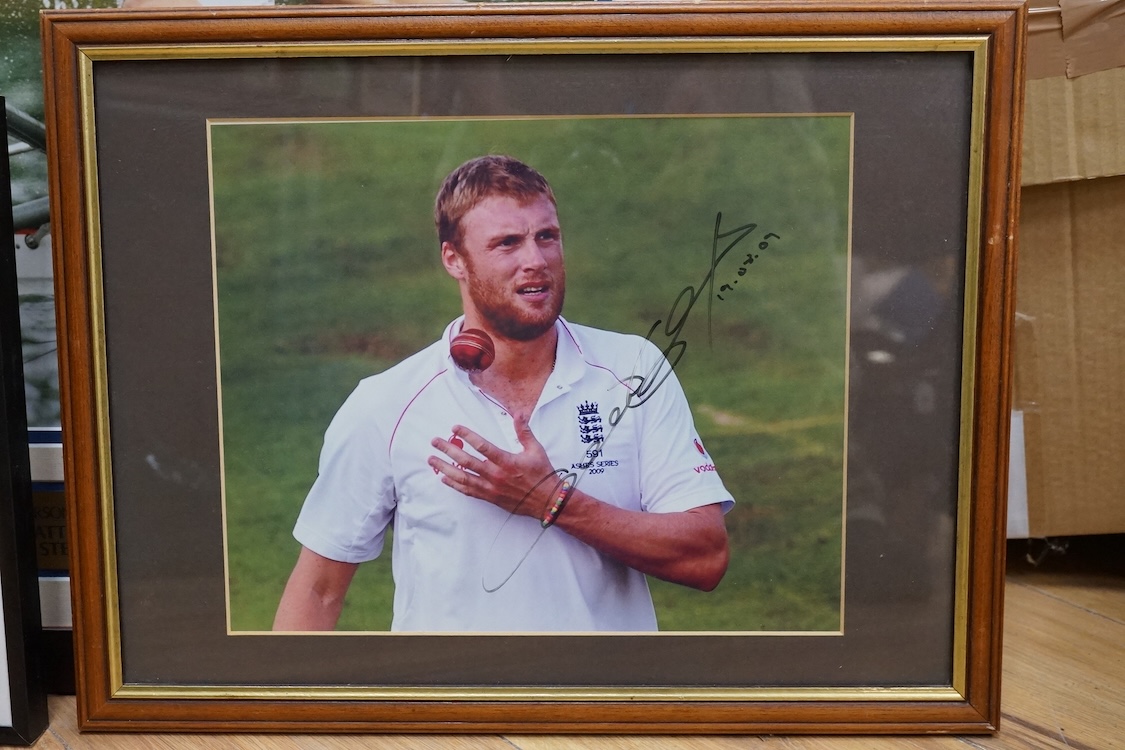 A collection of signed limited edition sporting prints, including, ‘’England Legends, Martin Johnson, Jason Leonard and Jonny Wilkinson’’; The Surrey Legends [cricket]; Freddie Flintoff, Matthew Pinsent and Steve Redgrav